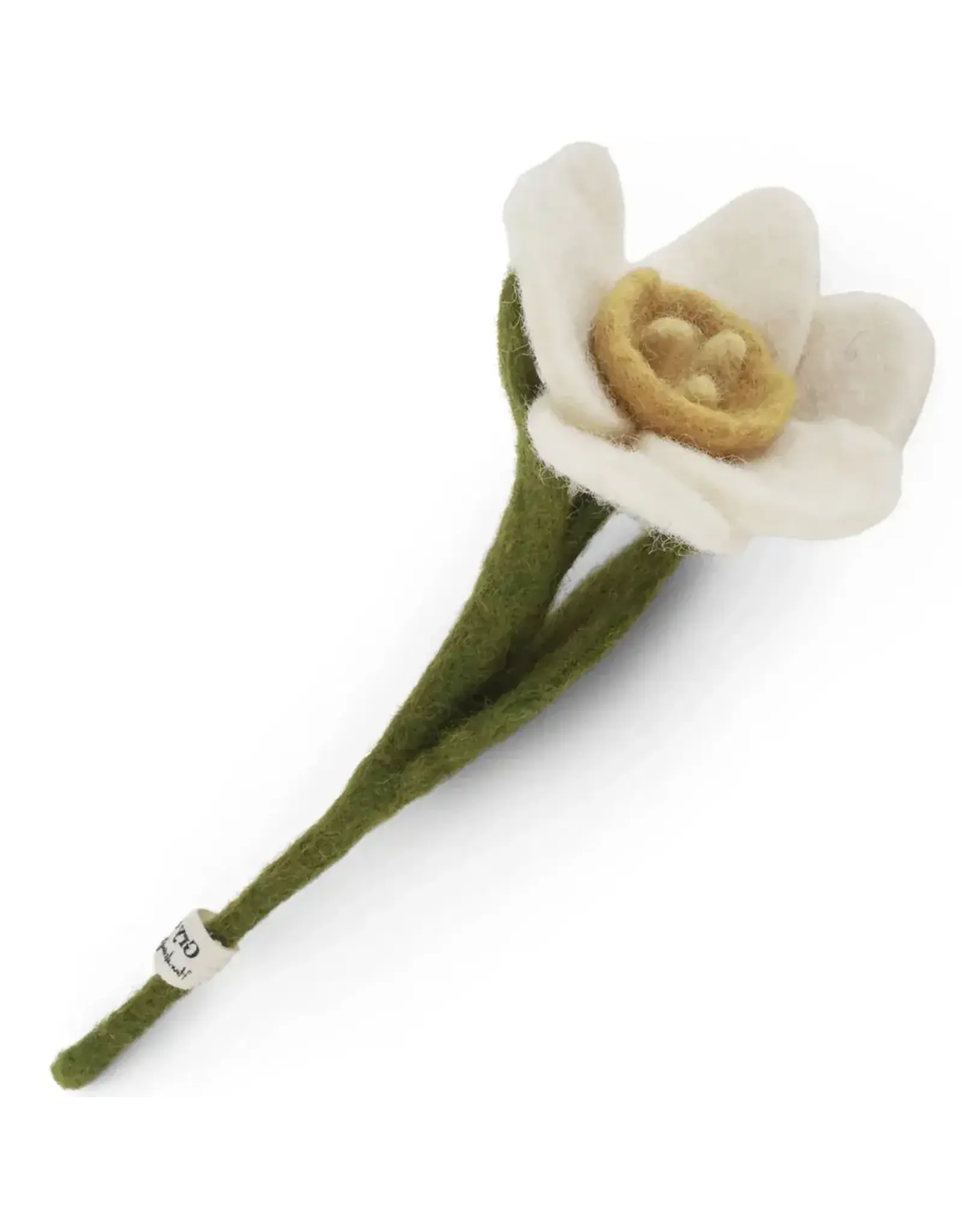 Gry & Sif Vilten Bloem - Daffodil, Wit - 18cm