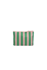 Kado Design Toilettasje - Stripes, Soft pink + Grass green - 26x3x17,5