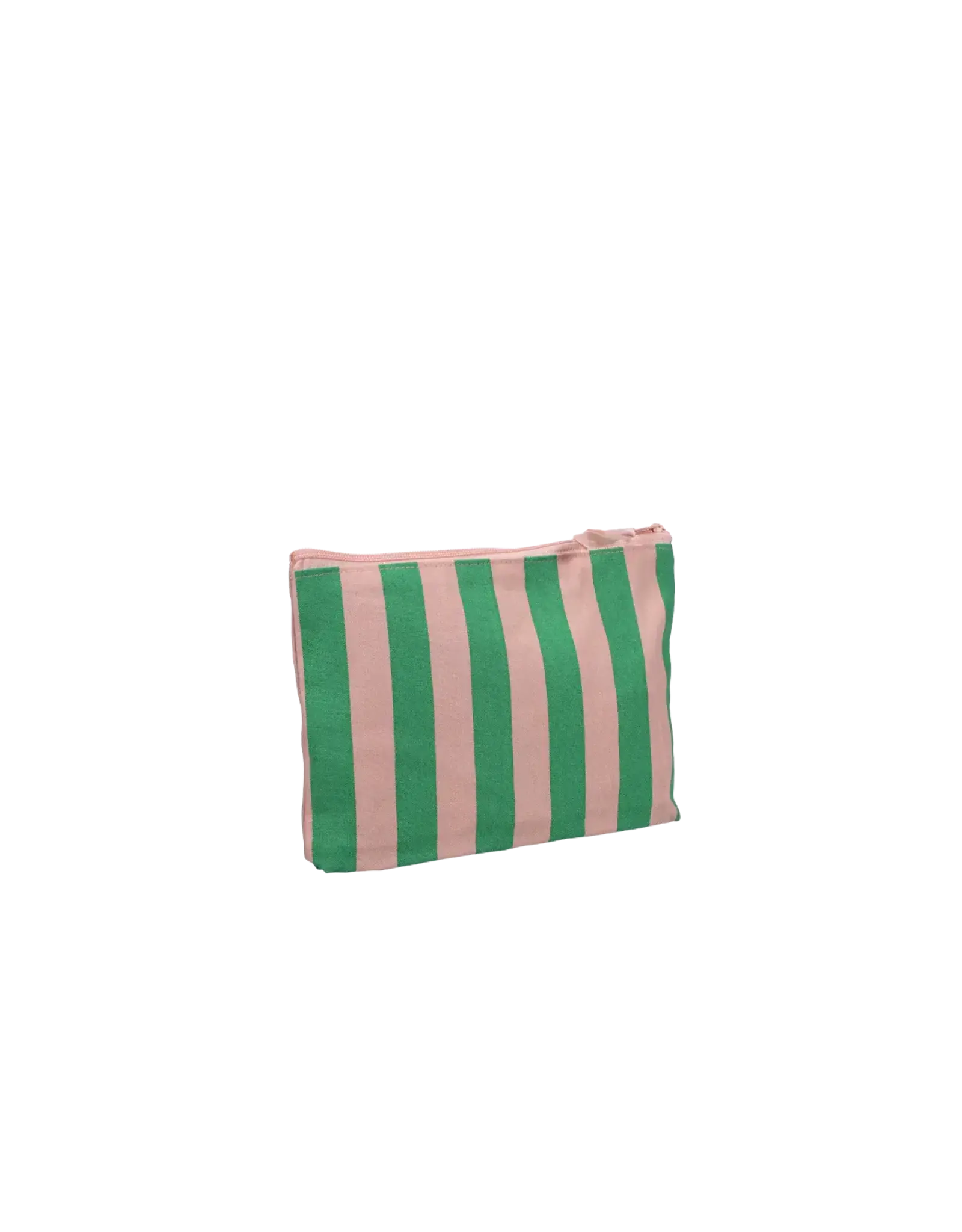 Kado Design Toilettasje - Stripes, Soft pink + Grass green - 26x3x17,5