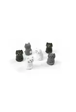 Interhal Retail Magneet Kat - Wit/Grijs/Zwart - 6st