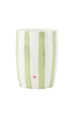 Zusss Koffiemok - Streep Lichtgroen Hartje - Ø7x9,5cm