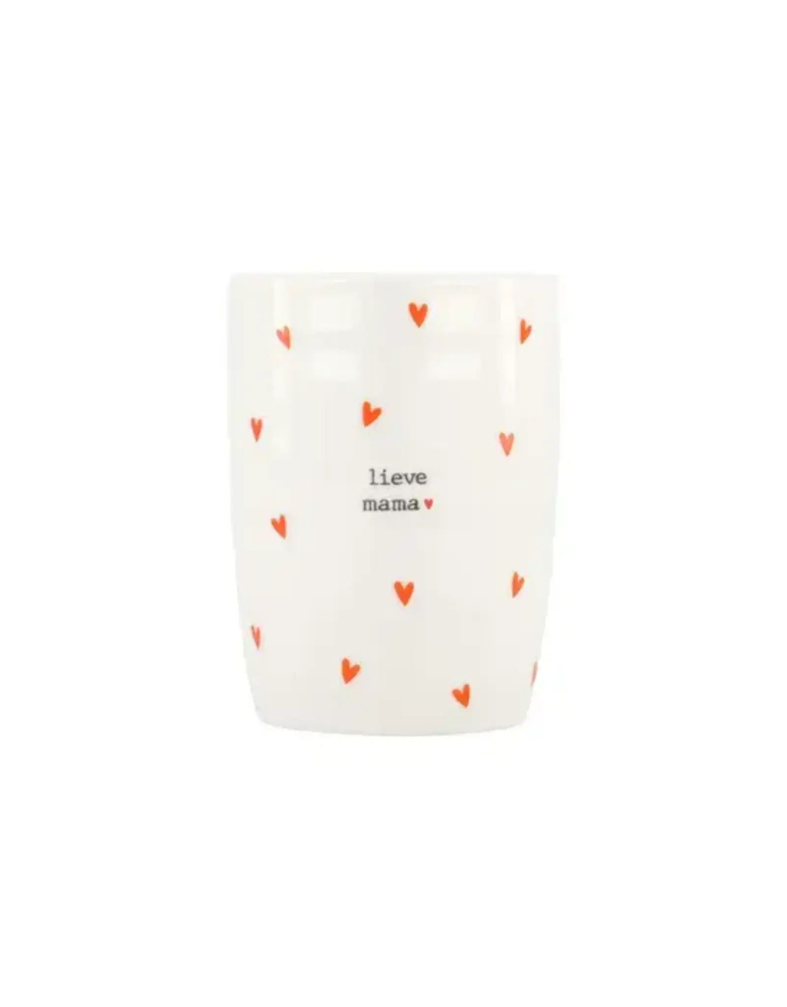 Zusss Koffiemok - Hartjes, Lieve mama - Ø7x9,5cm