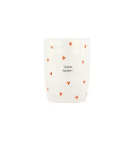 Zusss Koffiemok - Hartjes, Lieve mama - Ø7x9,5cm