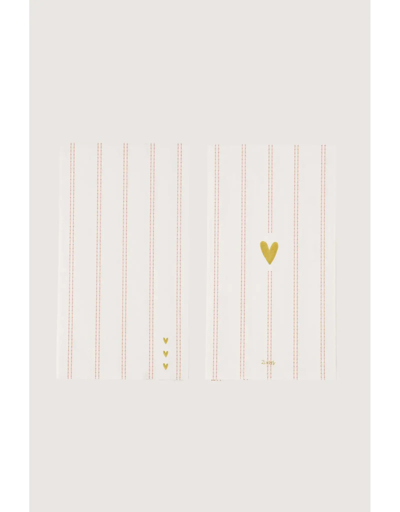 Zusss Servetten - Streep Hartjes Wit/Roze - 15st