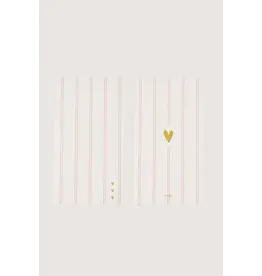 Zusss Servetten - Streep Hartjes Wit/Roze - 15st