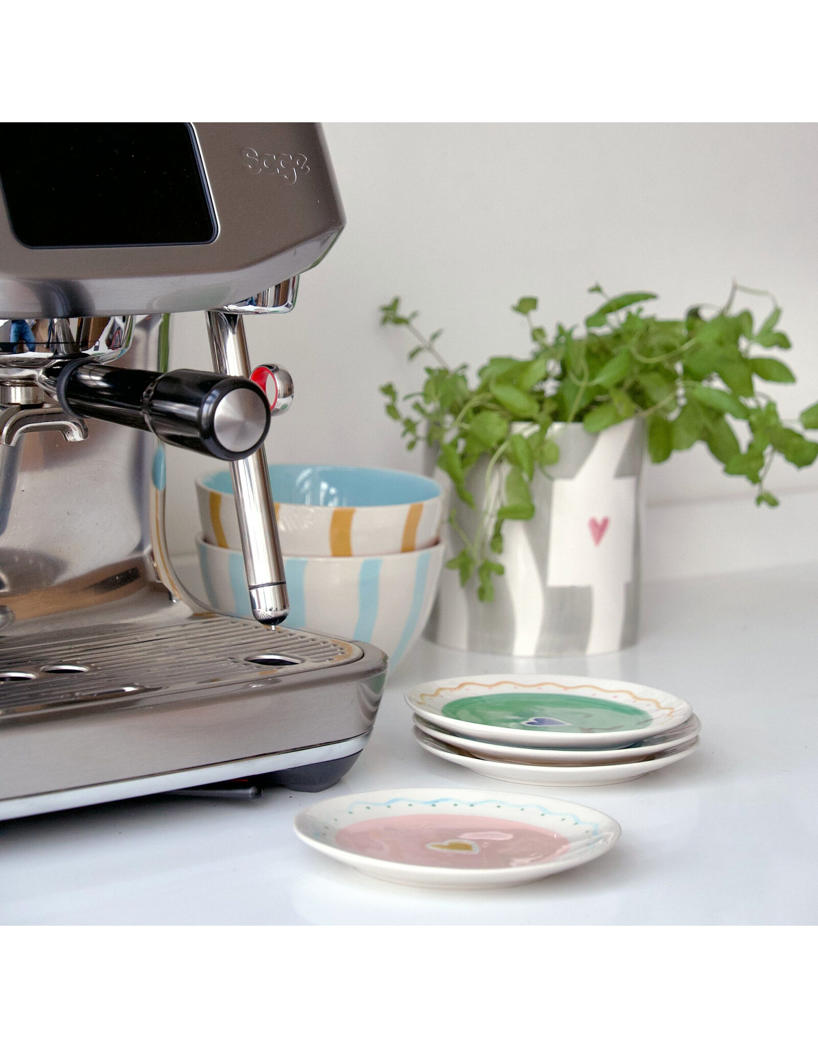 And Nook Bord, Swirly hearts - Set van 4 - Ø 15cm