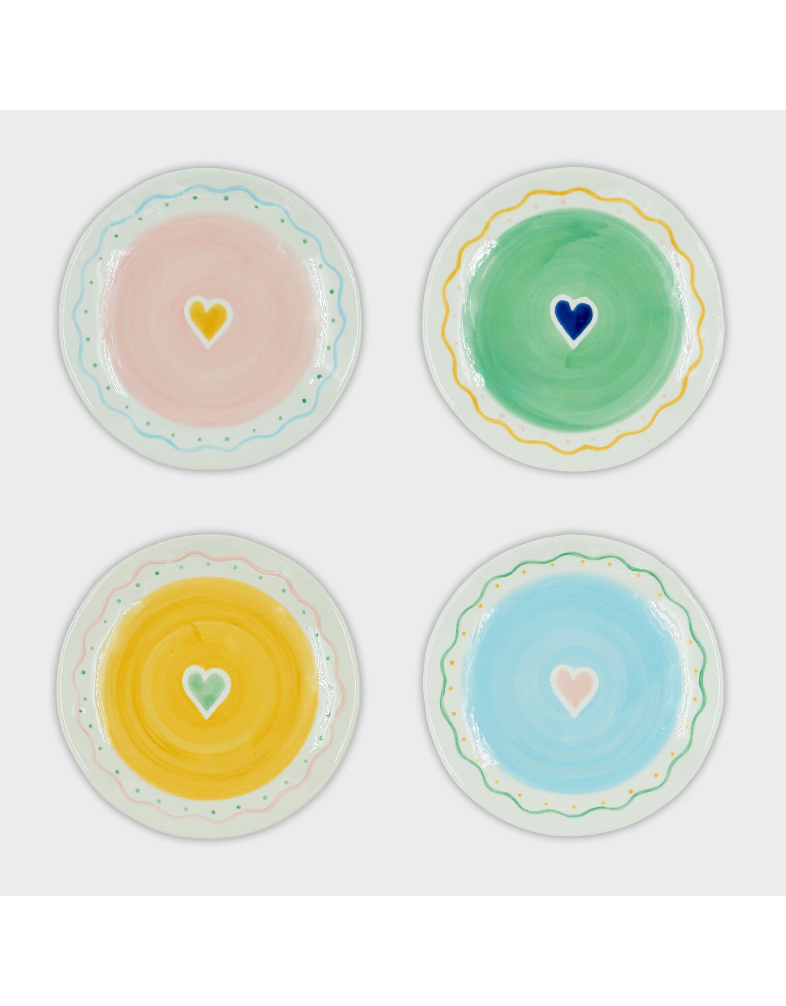 And Nook Bord, Swirly hearts - Set van 4 - Ø 15cm