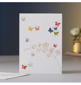 Eloise Hall Wenskaart - Butterflies & Orchids - Dubbele Kaart + Envelop
