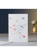 Eloise Hall Wenskaart - Birds on a Branch - Dubbele Kaart + Envelop