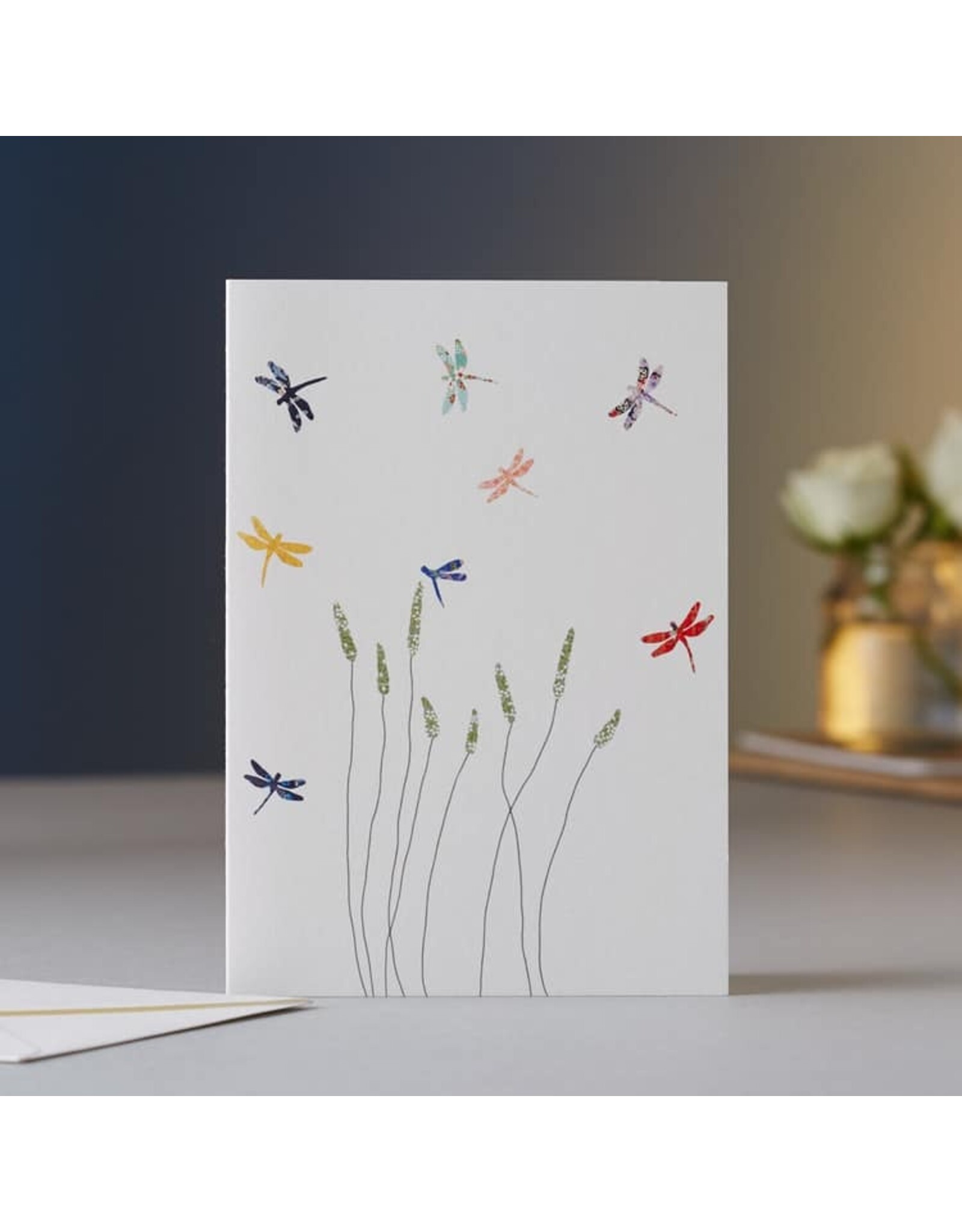 Eloise Hall Wenskaart - Dragonflies & Grass - Dubbele Kaart + Envelop