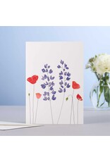 Eloise Hall Wenskaart - Lupines &  Poppies - Dubbele Kaart + Envelop