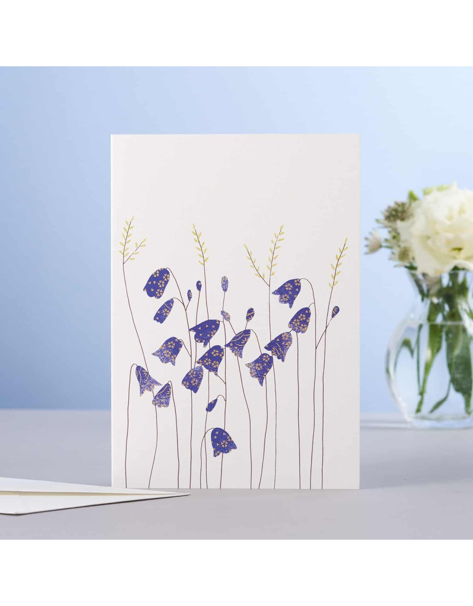 Eloise Hall Wenskaart - Harebells  & Grass  - Dubbele Kaart + Envelop