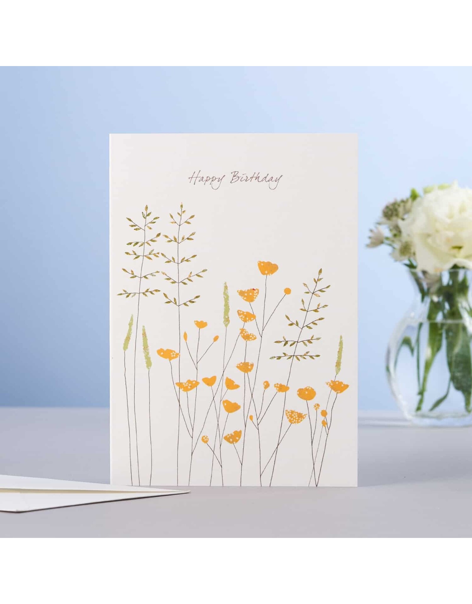 Eloise Hall Wenskaart - Buttercups Happy Birthday - Dubbele Kaart + Envelop
