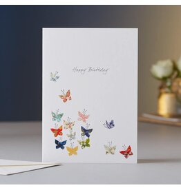 Eloise Hall Wenskaart - Butterfly & Kaleidoscope Birthday - Dubbele Kaart + Envelop