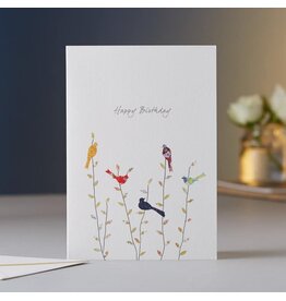 Eloise Hall Wenskaart - Spring Birds, Birthday - Dubbele Kaart + Envelop