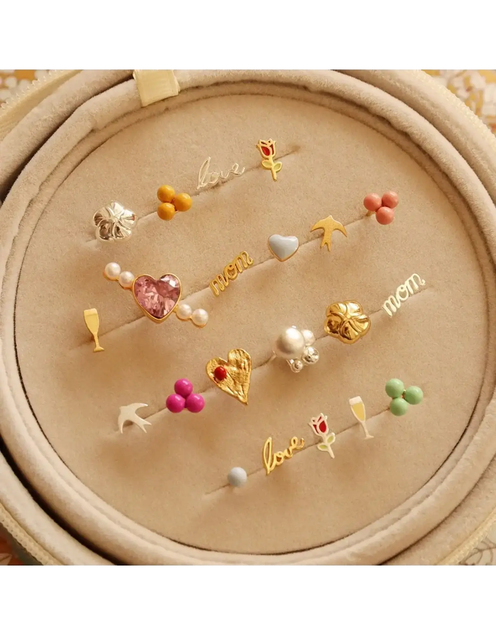 Lulu Copenhagen Oorbel Stud - Pop, Goud - 8mm - Single