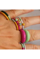 Lulu Copenhagen Double Color Ring - Electric Fuchsia Pink/Mint