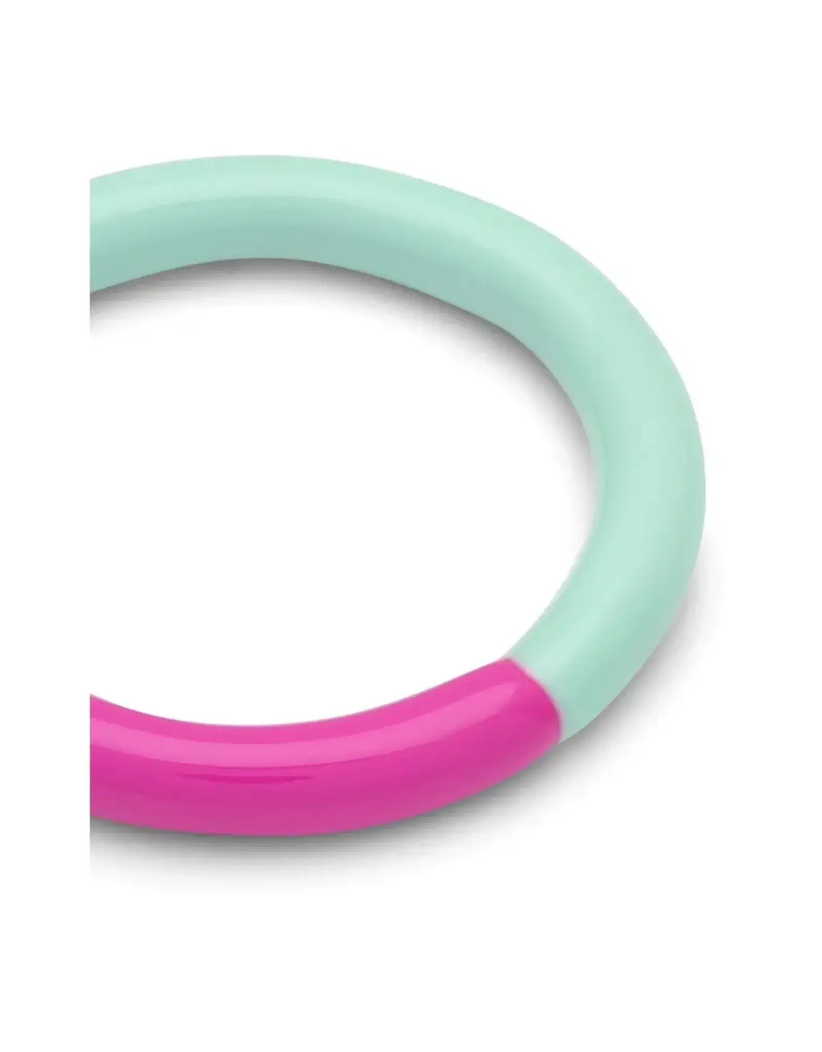 Lulu Copenhagen Double Color Ring - Electric Fuchsia Pink/Mint