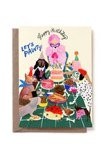 Reddish Design Wenskaart - Birhtday Party Dogs - Dubbele kaart + Envelop