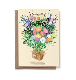 Reddish Design Wenskaart - Box Flowerpower - Dubbele kaart + Envelop