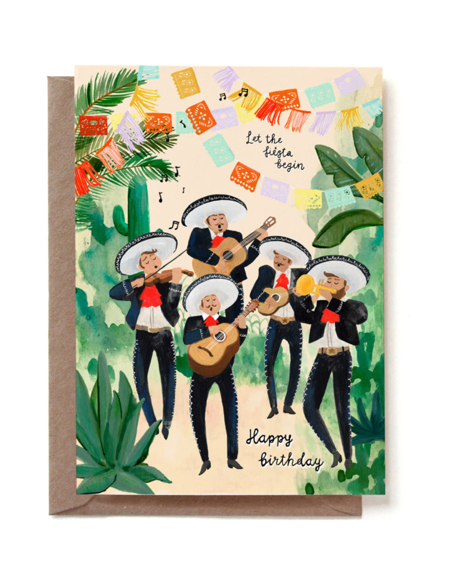 Reddish Design Wenskaart - Let the fiesta begin - Dubbele kaart + Envelop