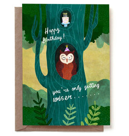 Reddish Design Wenskaart - Wise Owl - Dubbele kaart + Envelop