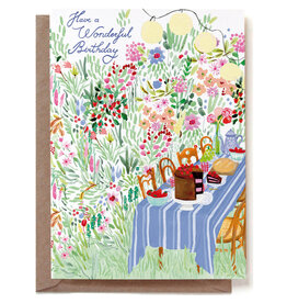 Reddish Design Wenskaart - Garden Party - Dubbele kaart + Envelop