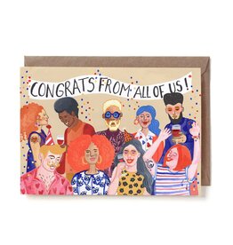 Reddish Design Wenskaart - Group Congrats - Dubbele kaart + Envelop