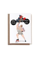 Reddish Design Wenskaart - Strong Man - Dubbele kaart + Envelope - 10 x 15cm