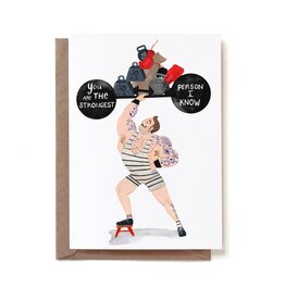 Reddish Design Wenskaart - Strong Man - Dubbele kaart + Envelope - 10 x 15cm