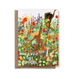 Reddish Design Wenskaart - Wild Bday Flowerfield - Dubbele kaart + Envelop