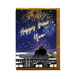 Reddish Design Wenskaart - Kerst - Fireworks - Dubbele kaart + Envelop