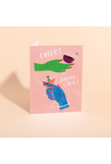 Carolyn Suzuki Goods Wenskaart - Cheers Dahling - Dubbele kaart + Envelop
