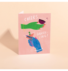 Carolyn Suzuki Goods Wenskaart - Cheers Dahling - Dubbele kaart + Envelop