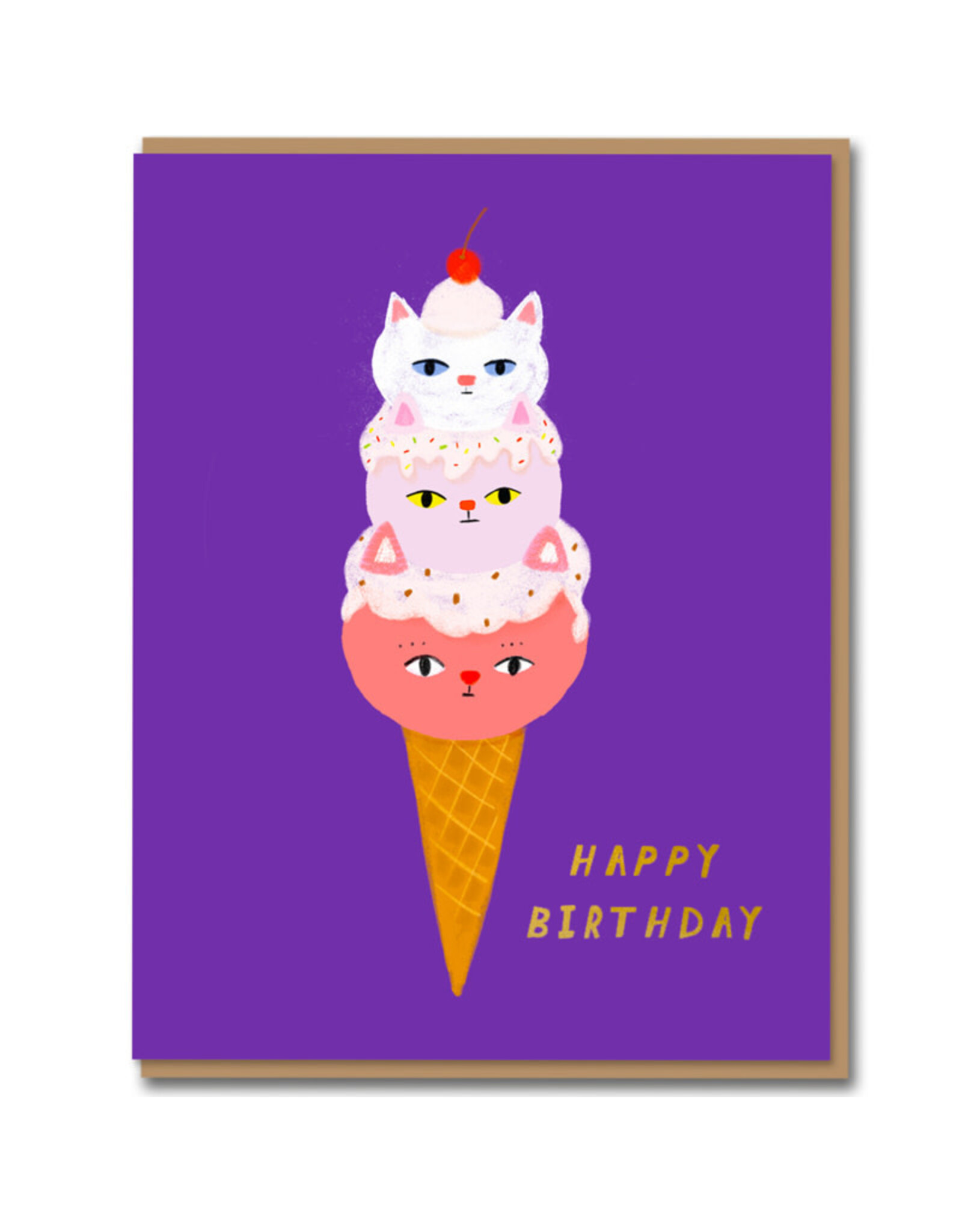 Carolyn Suzuki Goods Wenskaart - Gelato - Dubbele kaart + Envelop