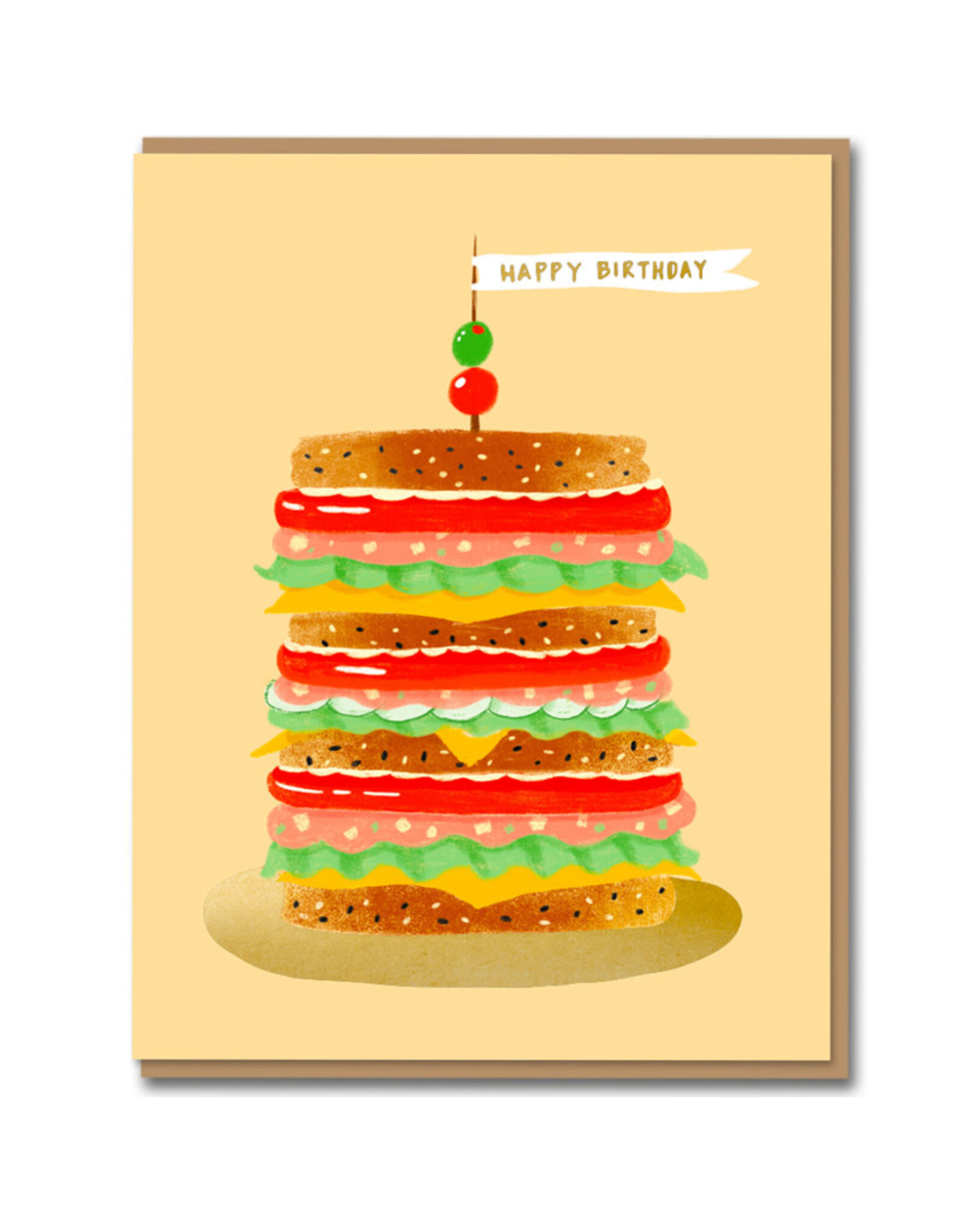 Carolyn Suzuki Goods Wenskaart - Mortadella Tall - Dubbele kaart + Envelop