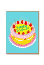 Carolyn Suzuki Goods Wenskaart - Ichigo Cake - Dubbele kaart + Envelop