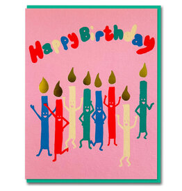 Joyful Wenskaart - Happy Candles - Dubbele kaart + Envelop