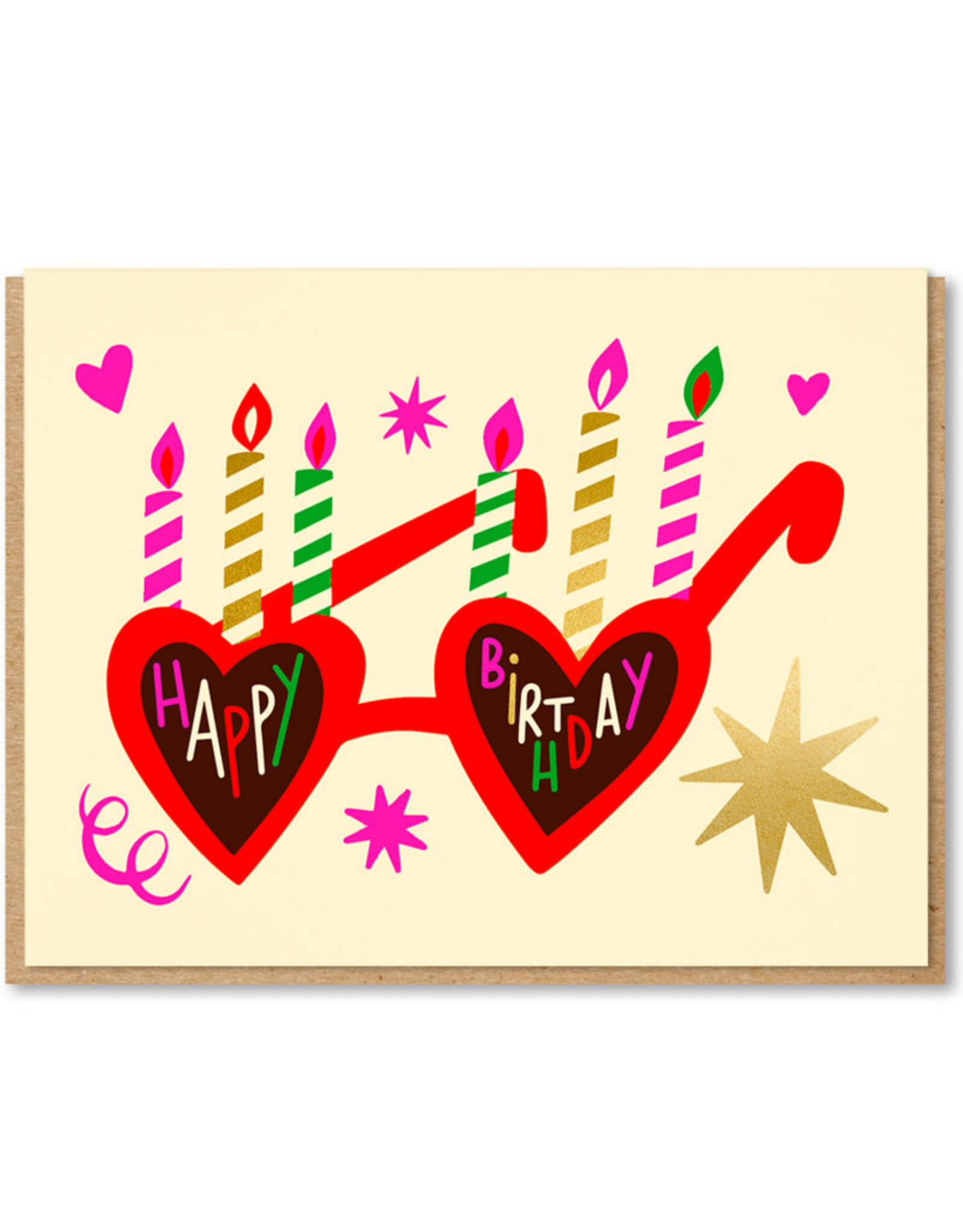 Flip & Lu Wenskaart - Sunglasses BD - Dubbele kaart + Envelop