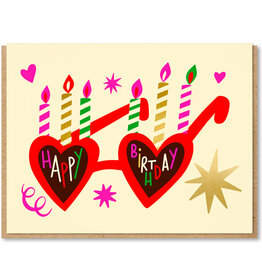 Flip & Lu Wenskaart - Sunglasses BD - Dubbele kaart + Envelop