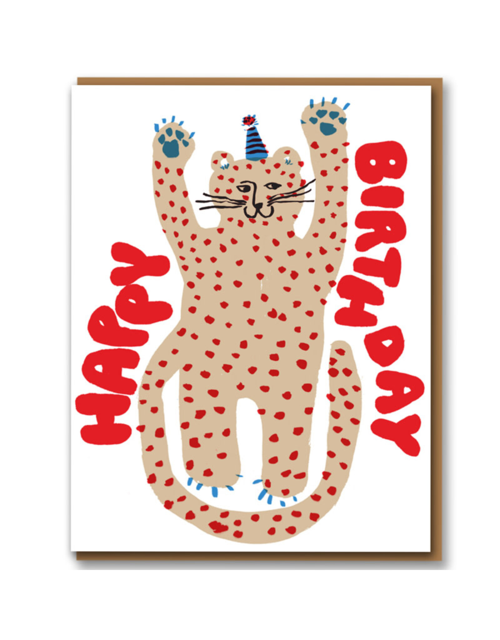 Eggpress Wenskaart - Party Cheetah - Dubbele kaart + Envelop