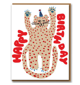 Eggpress Wenskaart - Party Cheetah - Dubbele kaart + Envelop