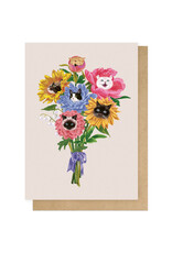 East End Wenskaart - Cat Flowers - Dubbele kaart + Envelop