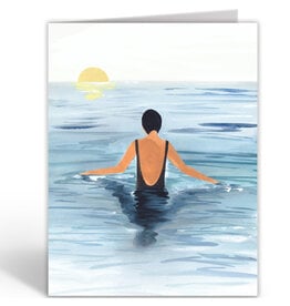 East End Wenskaart - Swimmer - Dubbele kaart + Envelop