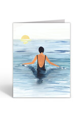 East End Wenskaart - Swimmer - Dubbele kaart + Envelop