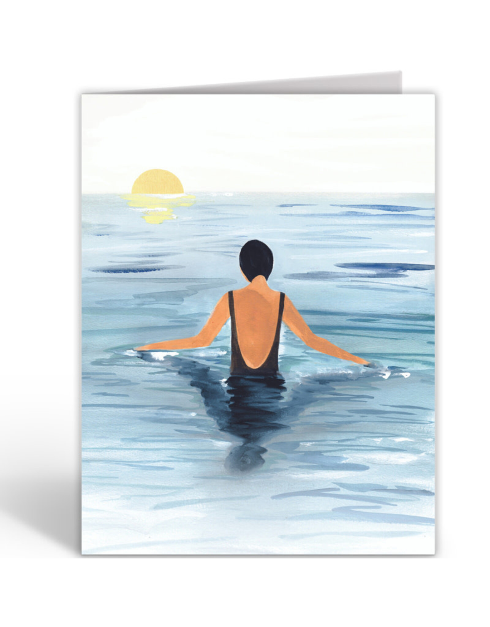 East End Wenskaart - Swimmer - Dubbele kaart + Envelop