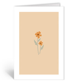 Deelneming Wenskaart - Bloemetjes - Dubbele kaart + Envelop
