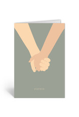 Deelneming Wenskaart - Hand vasthouden - Dubbele kaart + Envelop