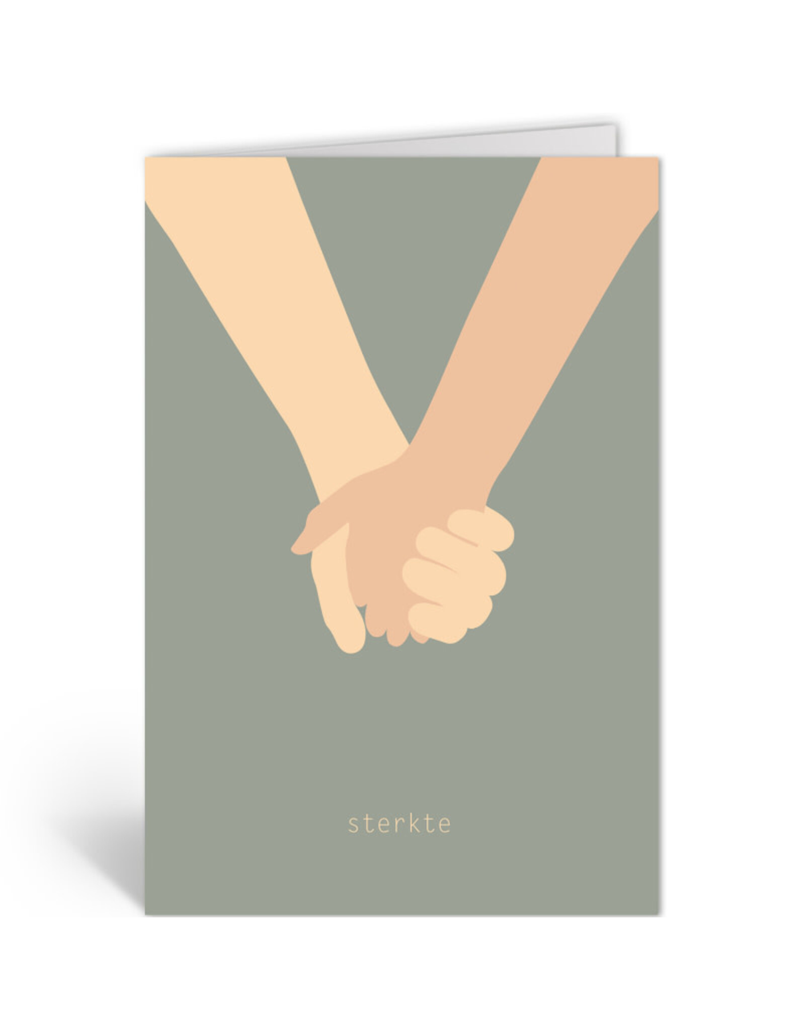 Deelneming Wenskaart - Hand vasthouden - Dubbele kaart + Envelop