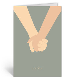 Deelneming Wenskaart - Hand vasthouden - Dubbele kaart + Envelop